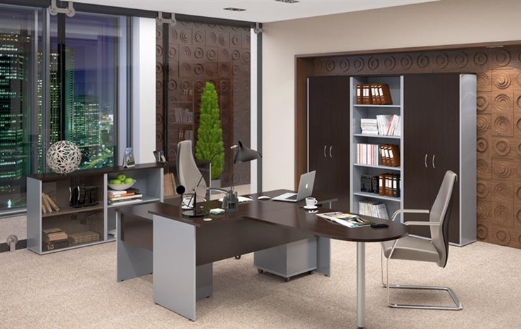 Набор мебели в офис IMAGO три стола, 2 шкафа, стеллаж, тумба в Туле - изображение 3